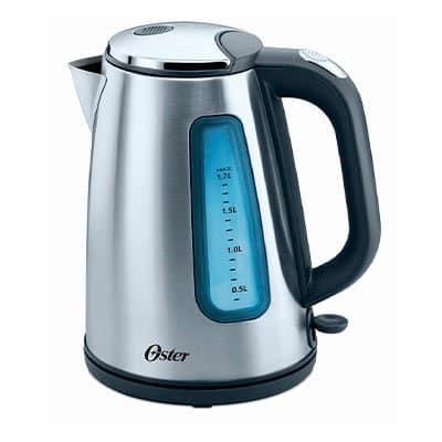 HERVIDOR ELECTRICO OSTER PLATEADO ACERO INOXIDABLE DOBLE VENTANA BVSTKT687-013